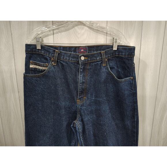 U.S. Polo Assn. Men's Blue Dark Wash Pockets Denim Straight Leg Jeans Size 36x32 - Picture 2 of 8